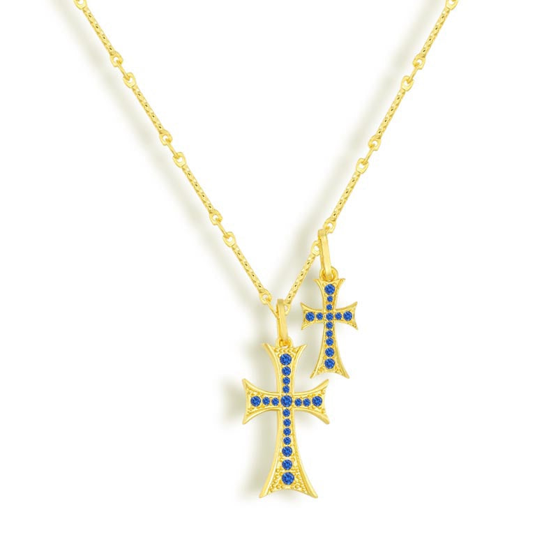 Double Cross Me Necklace - EVRY JEWELL
