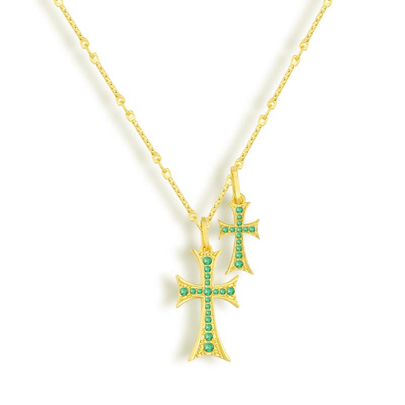 Double Cross Me Necklace - EVRY JEWELL