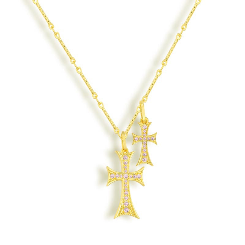 Double Cross Me Necklace - EVRY JEWELL