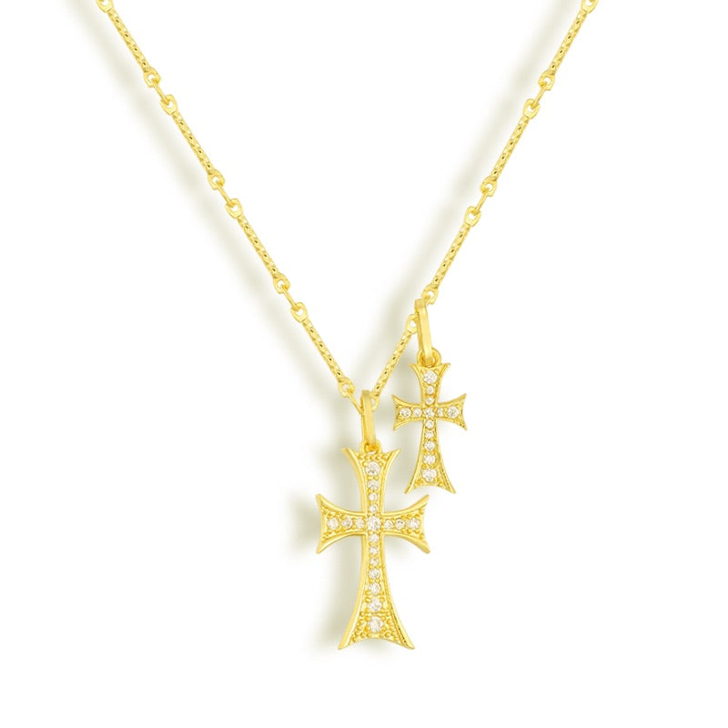 Double Cross Me Necklace - EVRY JEWELL