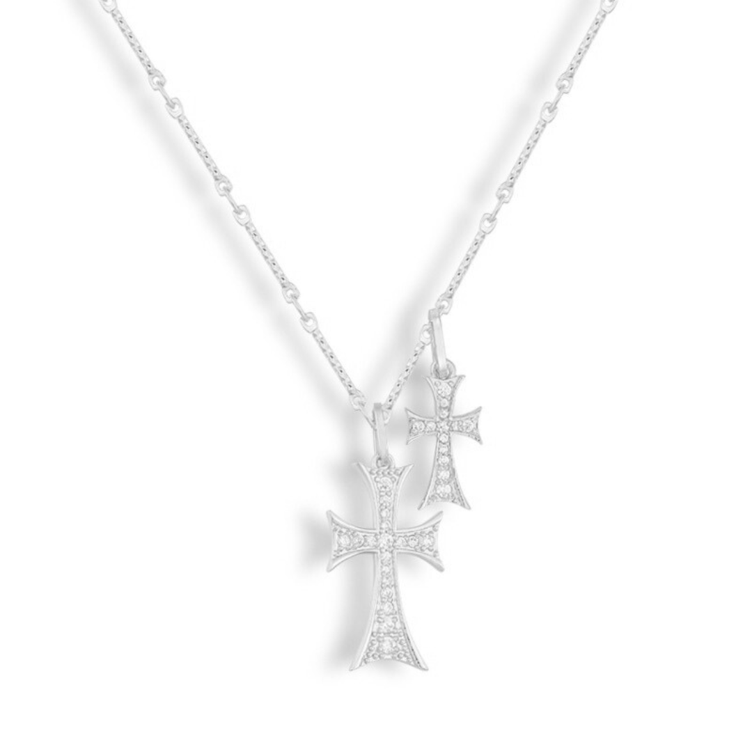 Double Cross Me Necklace - EVRY JEWELL